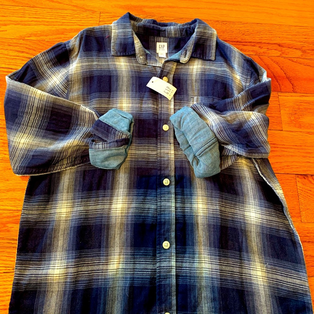 NWT GAPS KIDS PLAID SHIRT SIZE 14/16